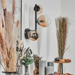 hofstein Chehalis Boule lumineuse, Applique murale 23 cm Ambre, Clair, 3 lumières