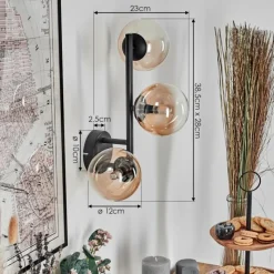hofstein Chehalis Boule lumineuse, Applique murale Ambre, Clair, 3 lumières