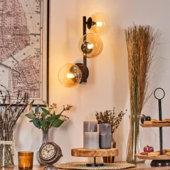 hofstein Chehalis Boule lumineuse, Applique murale Ambre, Clair, 3 lumières