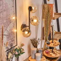 hofstein Chehalis Boule lumineuse, Applique murale Ambre, Clair, 3 lumières