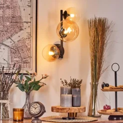 hofstein Chehalis Boule lumineuse, Applique murale 23 cm Ambre, Clair, 3 lumières