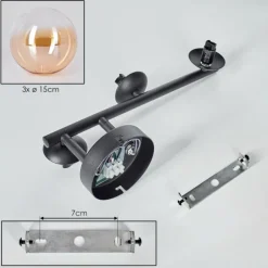 hofstein Chehalis Boule lumineuse, Applique murale 33 cm Ambre, Clair, 3 lumières