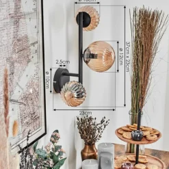 hofstein Chehalis Boule lumineuse, Applique murale Ambre, 3 lumières