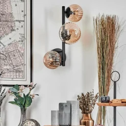 hofstein Chehalis Boule lumineuse, Applique murale Ambre, 3 lumières