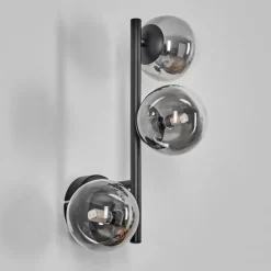 hofstein Chehalis Boule lumineuse, Applique murale 23 cm Chrome, Clair, Fumé, 3 lumières
