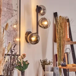 hofstein Chehalis Boule lumineuse, Applique murale 23 cm Chrome, Clair, Fumé, 3 lumières