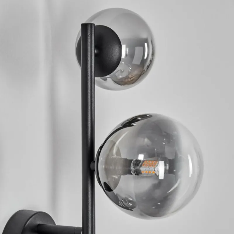 Suspension Verre Fumé-hofstein Chehalis Boule lumineuse, Applique murale 23 cm Chrome, Clair, Fumé, 3 lumières