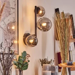 hofstein Chehalis Boule lumineuse, Applique murale 23 cm Fumé, 3 lumières