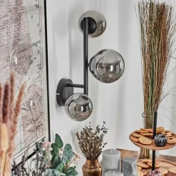 hofstein Chehalis Boule lumineuse, Applique murale 23 cm Fumé, 3 lumières