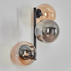 hofstein Chehalis Boule lumineuse, Applique murale Ambre, Fumé, 3 lumières