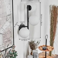 hofstein Chehalis Boule lumineuse, Applique murale 28 cm Blanc, 3 lumières