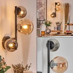 hofstein Chehalis Boule lumineuse, Applique murale 23 cm Ambre, Fumé, 3 lumières