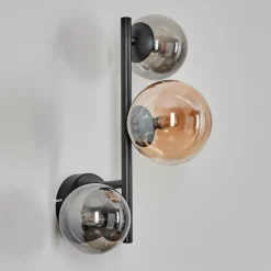 hofstein Chehalis Boule lumineuse, Applique murale 23 cm Ambre, Fumé, 3 lumières