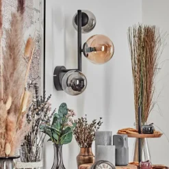 hofstein Chehalis Boule lumineuse, Applique murale 23 cm Ambre, Fumé, 3 lumières