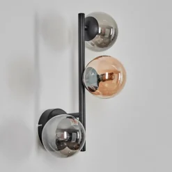 hofstein Chehalis Boule lumineuse, Applique murale 23 cm Ambre, Fumé, 3 lumières