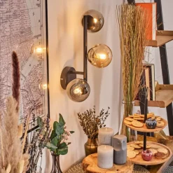 hofstein Chehalis Boule lumineuse, Applique murale 23 cm Ambre, Fumé, 3 lumières