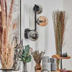 hofstein Chehalis Boule lumineuse, Applique murale 23 cm Ambre, Fumé, 3 lumières