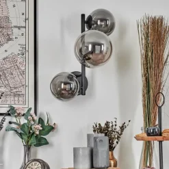 hofstein Chehalis Boule lumineuse, Applique murale 23 cm Fumé, 3 lumières