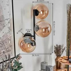 hofstein Chehalis Boule lumineuse Ambre, 3 lumières