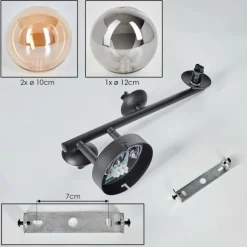 Suspension Verre Fumé-hofstein Chehalis Boule lumineuse, Applique murale Ambre, Fumé, 3 lumières