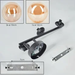 hofstein Chehalis Boule lumineuse, Applique murale Ambre, 3 lumières