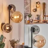 hofstein Chehalis Boule lumineuse, Applique murale Ambre, Fumé, 3 lumières