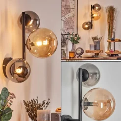 hofstein Chehalis Boule lumineuse, Applique murale Ambre, Fumé, 3 lumières