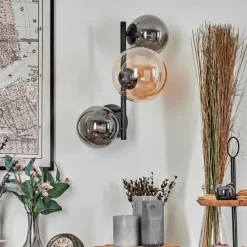 hofstein Chehalis Boule lumineuse, Applique murale Ambre, Fumé, 3 lumières