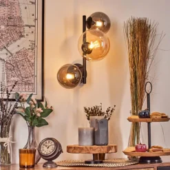 hofstein Chehalis Boule lumineuse, Applique murale Ambre, Fumé, 3 lumières