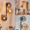 Suspension Verre Fumé-hofstein Chehalis Boule lumineuse, Applique murale Ambre, Fumé, 3 lumières