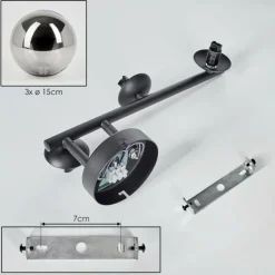 hofstein Chehalis Boule lumineuse, Applique murale Fumé, 3 lumières