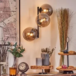 hofstein Chehalis Boule lumineuse, Applique murale Fumé, 3 lumières