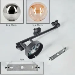 hofstein Chehalis Boule lumineuse, Applique murale Ambre, Fumé, 3 lumières