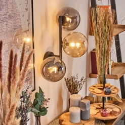 hofstein Chehalis Boule lumineuse, Applique murale Ambre, Fumé, 3 lumières