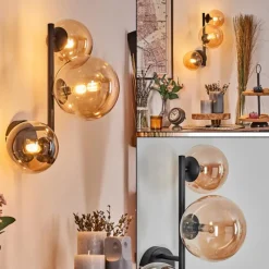 hofstein Chehalis Boule lumineuse, Applique murale Ambre, 3 lumières