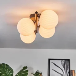 hofstein Chehalis Plafonnier Blanc, 4 lumières