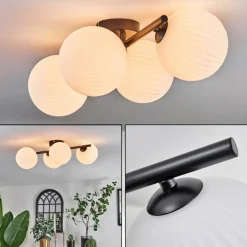 hofstein Chehalis Plafonnier Blanc, 4 lumières