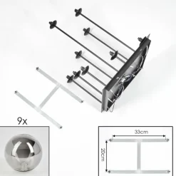 hofstein Chehalis Plafonnier, Boule lumineuse Fumé, 9 lumières