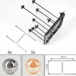 hofstein Chehalis Plafonnier, Boule lumineuse Ambre, Fumé, 9 lumières