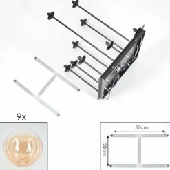 hofstein Chehalis Plafonnier, Boule lumineuse Ambre, Clair, 9 lumières