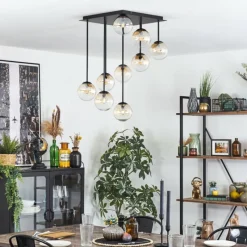 hofstein Chehalis Plafonnier, Boule lumineuse Ambre, Clair, 9 lumières