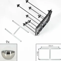 hofstein Chehalis Plafonnier, Boule lumineuse Chrome, Clair, Fumé, 9 lumières