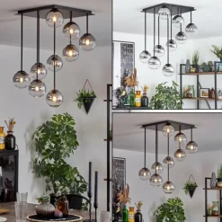 hofstein Chehalis Plafonnier, Boule lumineuse Clair, Fumé, 9 lumières