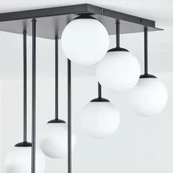 hofstein Chehalis Plafonnier, Boule lumineuse Blanc, 9 lumières