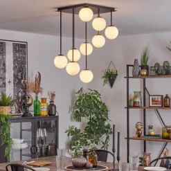 hofstein Chehalis Plafonnier, Boule lumineuse Blanc, 9 lumières