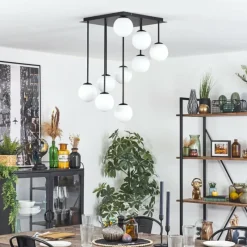 hofstein Chehalis Plafonnier, Boule lumineuse Blanc, 9 lumières