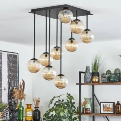 Lampes Vintages & Rétros-hofstein Chehalis Plafonnier, Boule lumineuse Ambre, 9 lumières