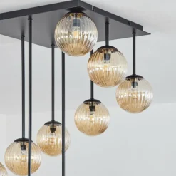 Lampes Vintages & Rétros-hofstein Chehalis Plafonnier, Boule lumineuse Ambre, 9 lumières