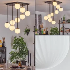 hofstein Chehalis Plafonnier, Boule lumineuse Blanc, 9 lumières