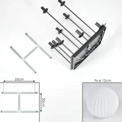 hofstein Chehalis Plafonnier, Boule lumineuse Blanc, 9 lumières